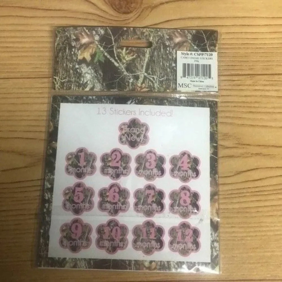 MSC Mainstreet Collection 1st Year Photo Stickers Baby Girl Camo Pink - Picture 4 of 13